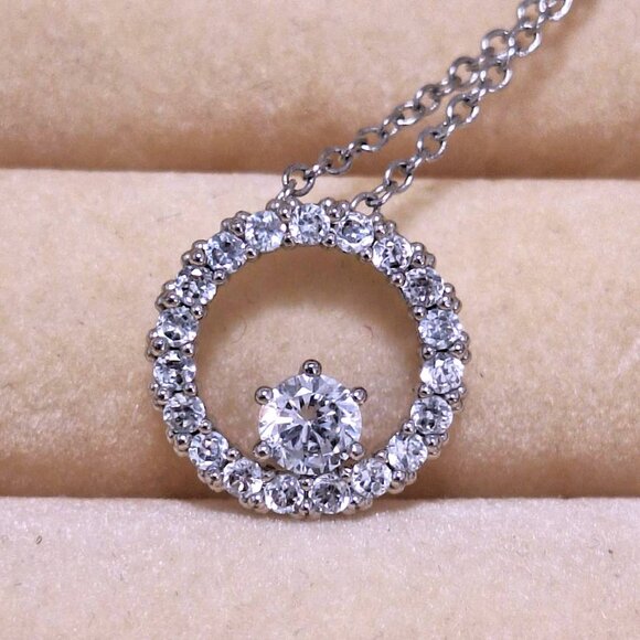 Avon Circle Of Life Cubic Zirconia Pendant Necklace - Picture 1 of 8